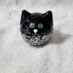 Glass Black Cat Head